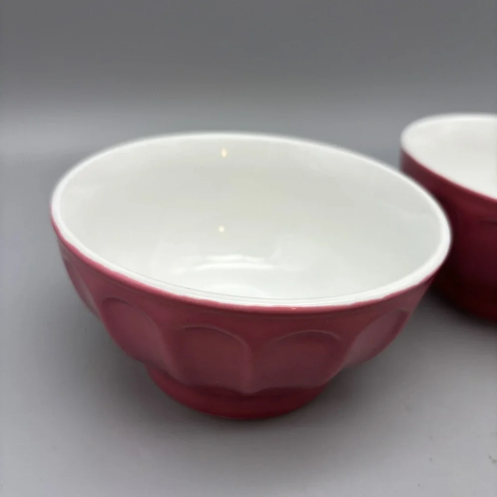 Crate and Barrel Bowls, Column Design, Dessert/Fruit/Sauce/All Purpose Pink Set
